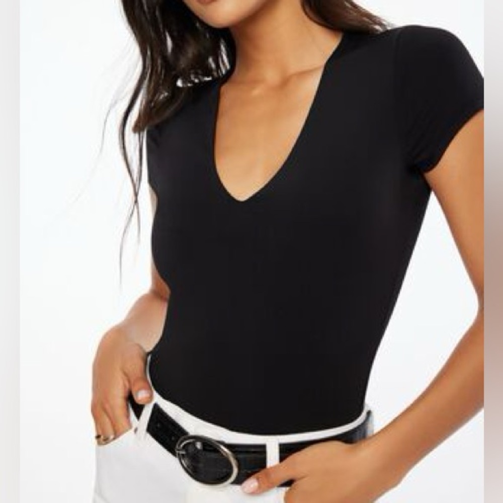 Dynamite v neck bodysuit black size small